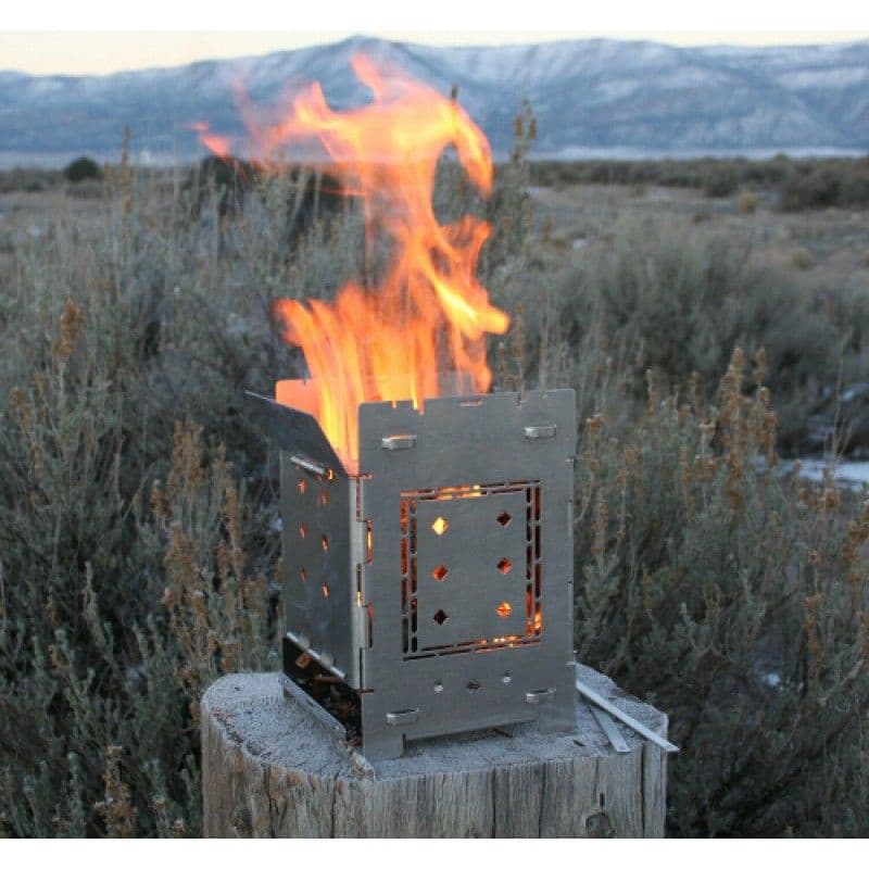 Firebox Outdoors Titanový turistický vařič DŘÍVKÁČ Firebox Titanium G2 Folding Stove 450g