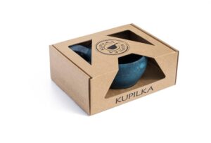 Kupilka dárková sada KUKSA 210 ml + talíř + čajová lžička - Blueberry (BLUE)