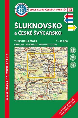 Trasa - KČT Turistická mapa - České Švýcarsko a Šluknovsko 7. vydání