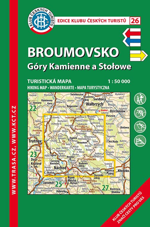 Trasa - KČT Turistická mapa - Broumovsko a Góry Kamienne
