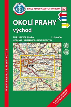 Trasa - KČT Turistická mapa - Okolí Prahy - východ