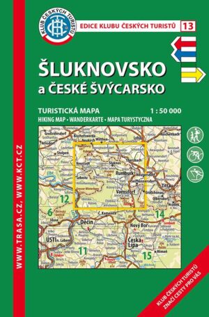 Trasa - KČT Laminovaná turistická mapa - České Švýcarsko a Šluknovsko 7. vydání
