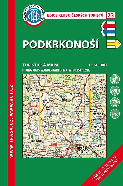 Trasa - KČT Laminovaná turistická mapa - Podkrkonoší 8. vydání