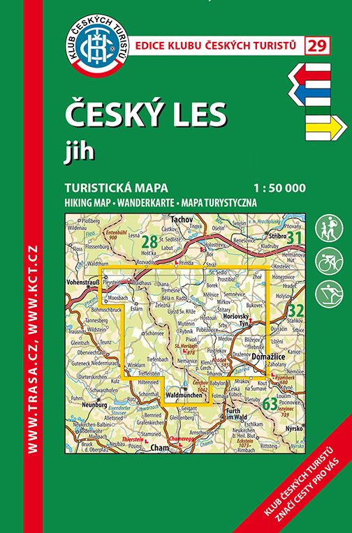 Trasa - KČT Laminovaná turistická mapa - Český les - jih