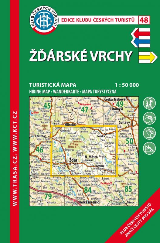 Trasa - KČT Laminovaná turistická mapa - Žďárské vrchy