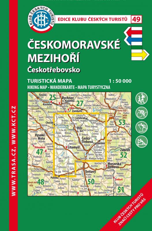 Trasa - KČT Laminovaná turistická mapa - Českomoravské mezihoří