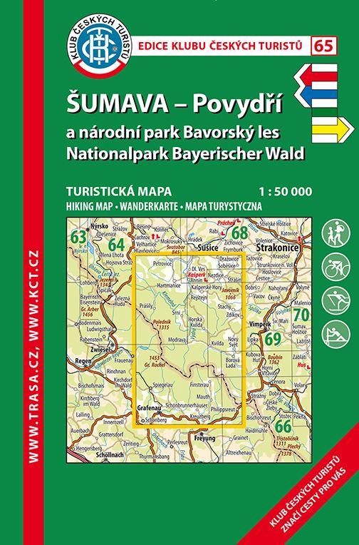 Trasa - KČT Laminovaná turistická mapa - Šumava - Povydří a NP
