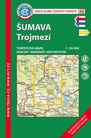 Trasa - KČT Laminovaná turistická mapa - Šumava - Trojmezí