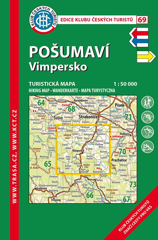 Trasa - KČT Laminovaná turistická mapa - Pošumaví - Vimpersko