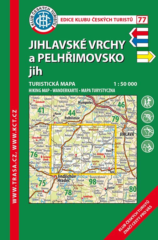 Trasa - KČT Laminovaná turistická mapa - Jihlavské vrchy