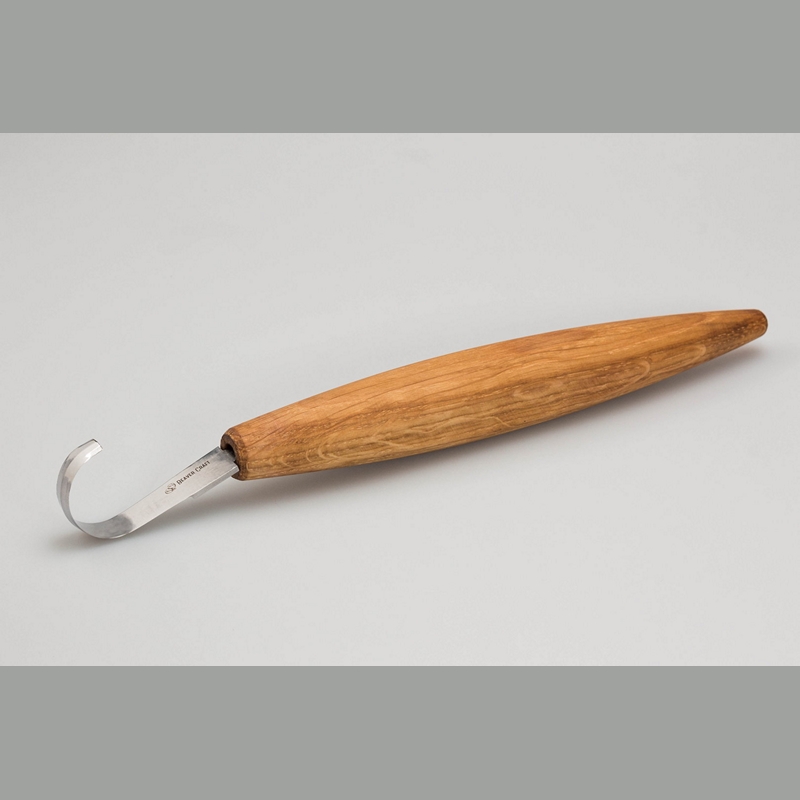 BeaverCraft Lžičkový nůž SK5S - Spoon Carving Knife Deep Cut Bevels Oak Handle with leather sheath