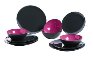 Gimex Sada nádobí Grey Color Line Purple 12 dílná sada Grey line