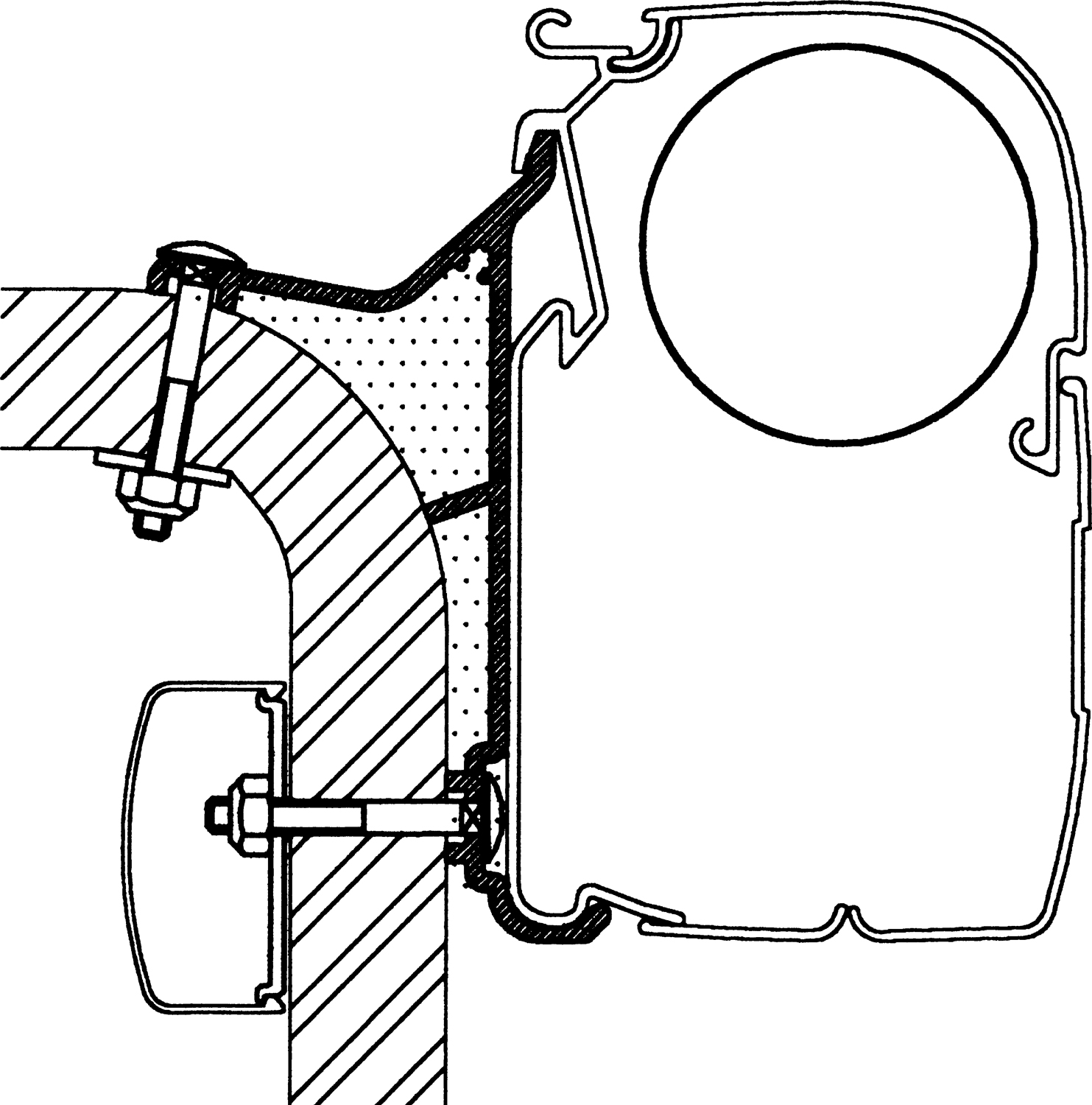Thule Boční adaptér na Hymer B2-Klasse pro markýzy Thule Omnistor 4