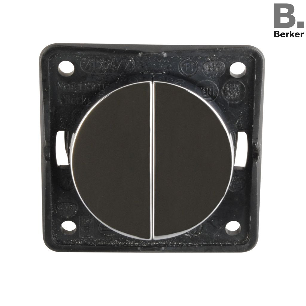 Berker Dělený kolébkový vypínač integro lesklá chromová