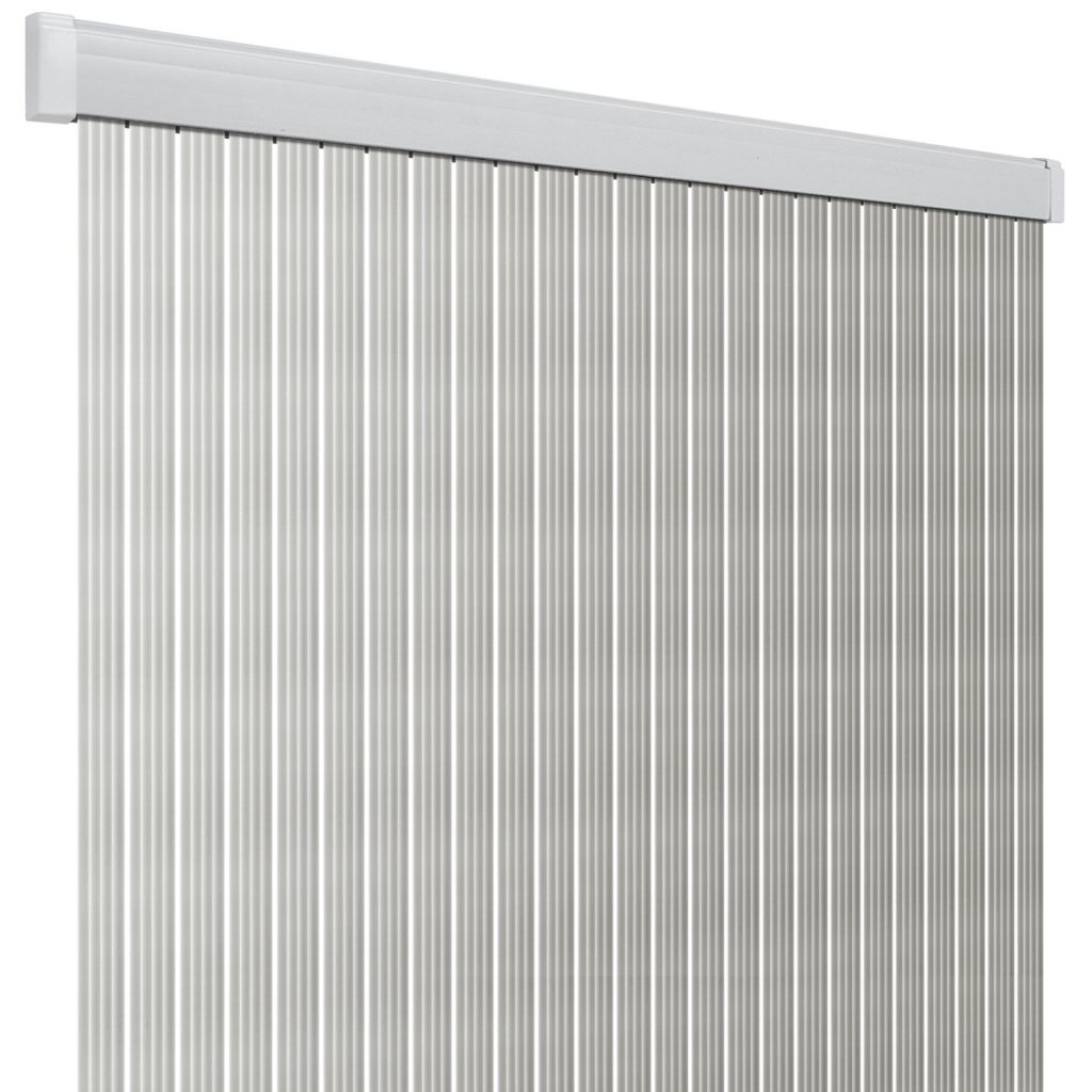 Dveřní závěs Band Lux stříbrná/bílá 100 × 220 cm