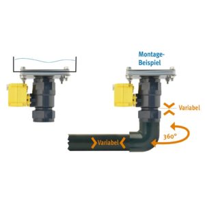 LILIE Elektrický kulový ventil GrauGELB pro připojení k nádrži