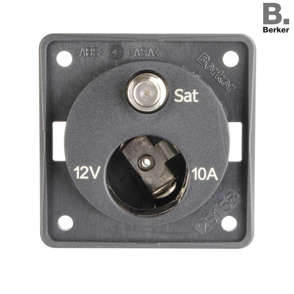 Berker Kombinovaná integro zásuvka 12 V a SAT antracit