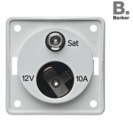 Berker Kombinovaná integro zásuvka 12 V a SAT bílá