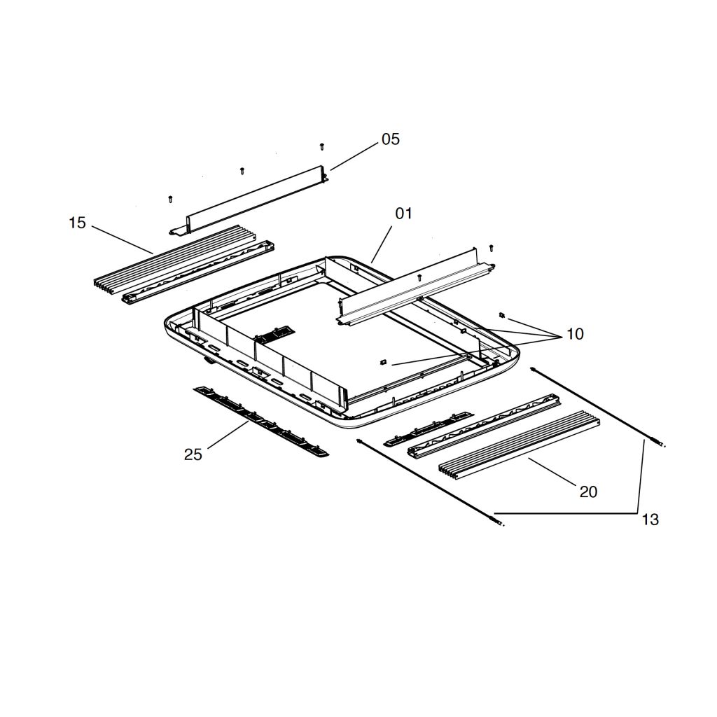 Dometic Kompletní vnitřní rám pro okna Midi-Heki/Style s hrazdou