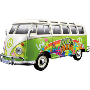 Maisto Modely vozidel Hippie-Line VW Bus Samba - zelená nebo fialová