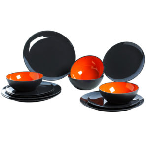 Gimex Sada nádobí Grey Color Line Orange 12 dílná sada Grey line