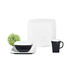 Gimex Sada nádobí Quadrato Black and White 16 dílná sada