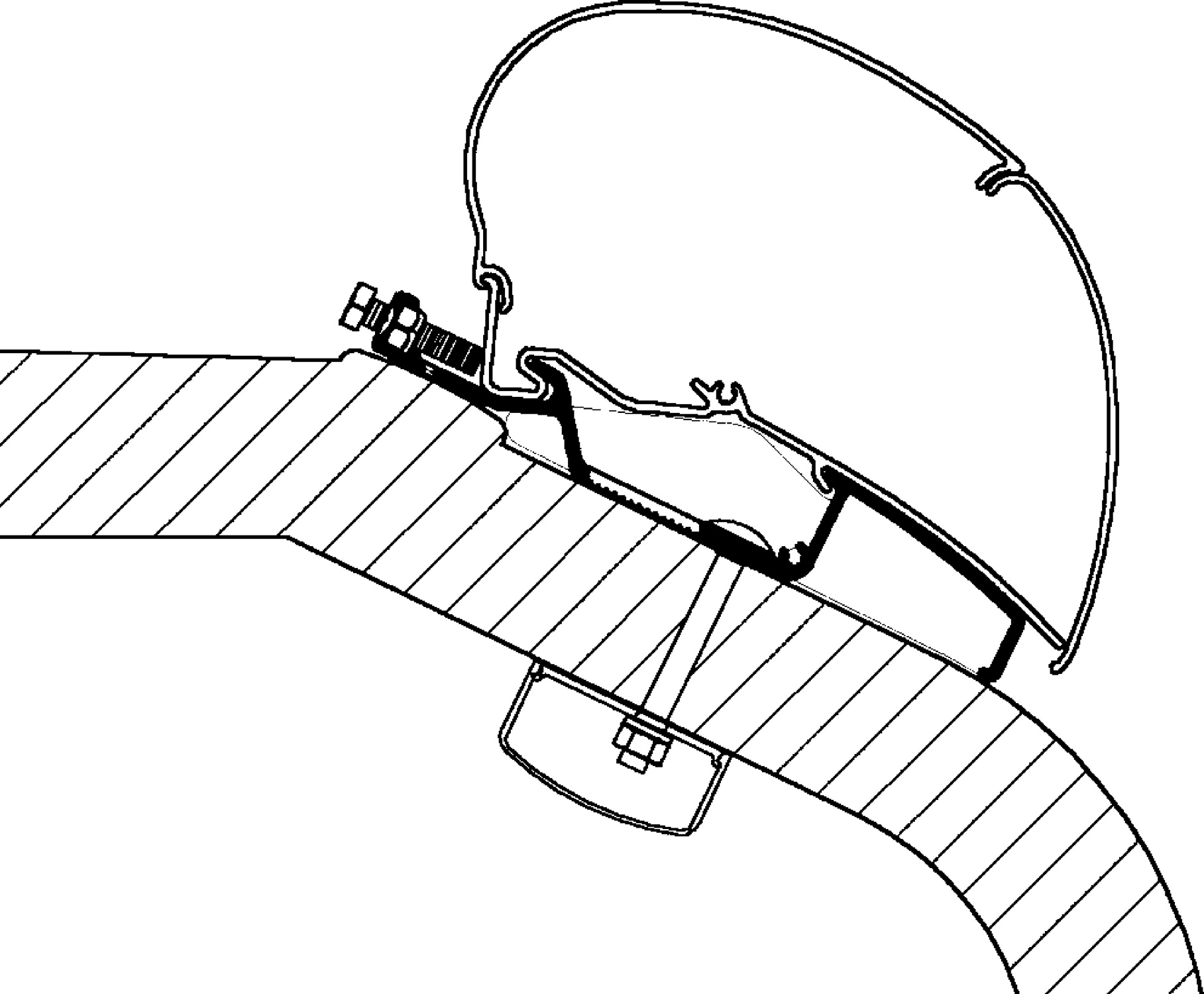 Thule Střešní adaptér LMC Liberty TI / TEC pro markýzy Thule Omnistor 3