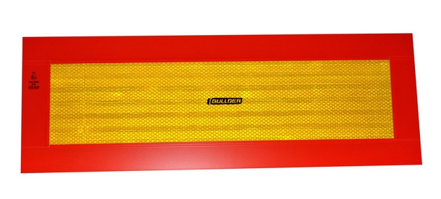 Zadní varovný fluorescenční terč 195 x 565 x 1 mm - Alu