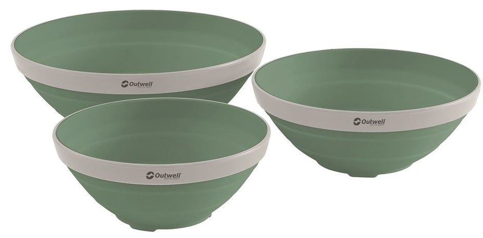 Outwell Sada skládacích misek Collaps tmavě zelená