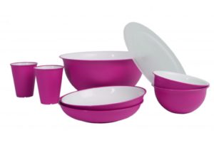 Omada Set plastového nádobí Sanaliving růžový 8 dílná sada