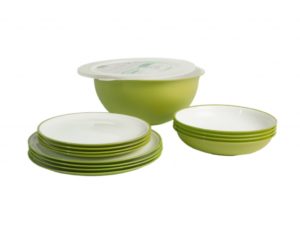 Omada Set plastového nádobí Sanaliving zelený 14 dílná sada