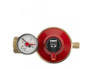 Gimeg Regulátor tlaku plynu s barometrem a tlakovou pojistkou 30 mbar Kombi se závitem 1/4''