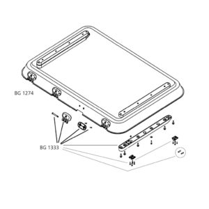 Dometic Sklo střešního okna HEKI 4/4plus s montážními díly