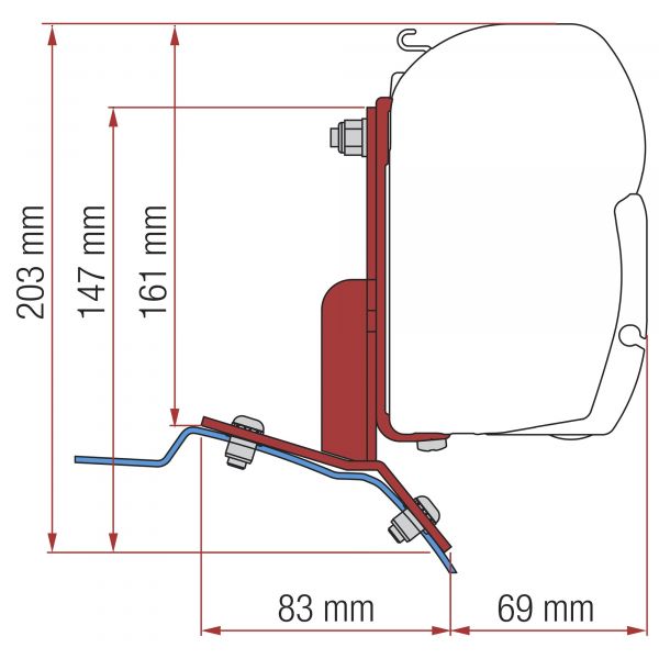 Fiamma Kit adaptérů F35/F45 pro Ford Custom (2012 – ...)
