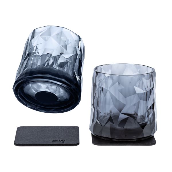 Silwy Magnetické sklenice na whisky kouřově šedá