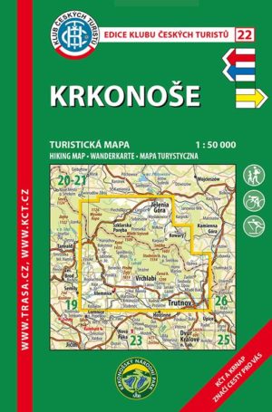 Trasa - KČT Laminovaná turistická mapa - Krkonoše 11. vydání