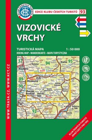 Trasa - KČT Laminovaná turistická mapa - Vizovické vrchy