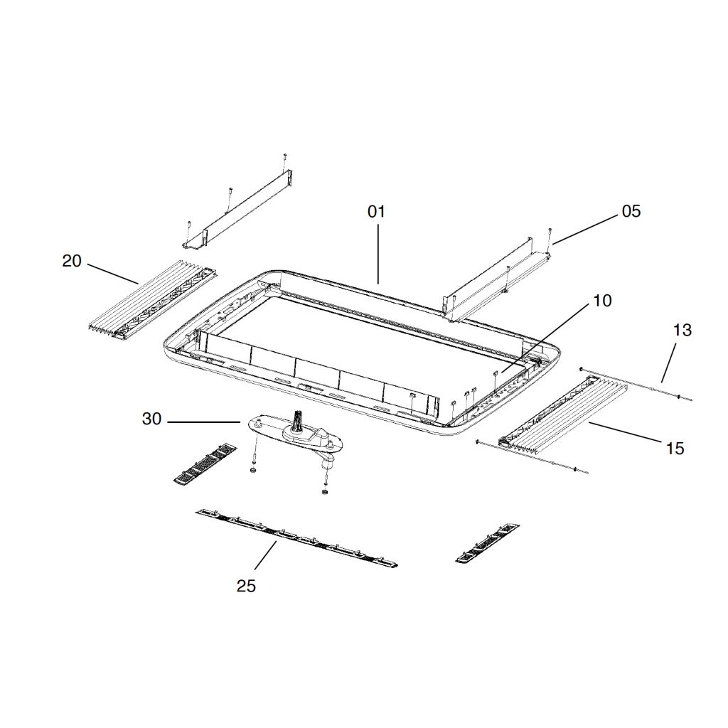 Dometic Kompletní vnitřní rám okna Midi-Heki/Style s kličkou