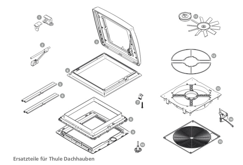 Thule Náhradní díly pro střešní okna 2. Roof Hood Hinge Vent