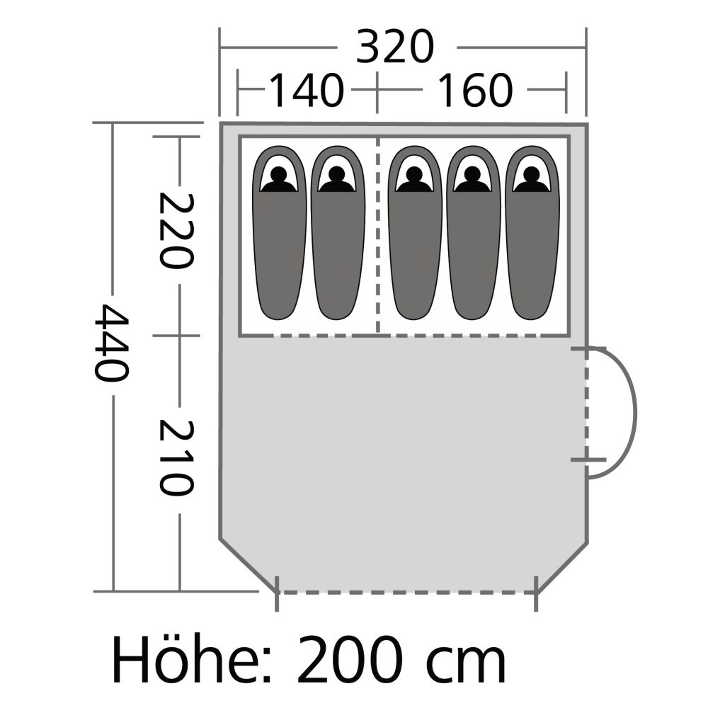 High Peak Tunelový stan Meran 5