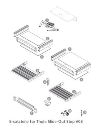 Thule Vysouvací schůdek Slide-Out Step V03 -náhradní díly 3. Mounting Frame Slide-Out Step Manual