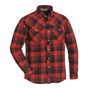 Pinewood Košile dřevorubecká Lumbo flannel kostkovaná - ČERVENO / ČERNÁ Velikost: S