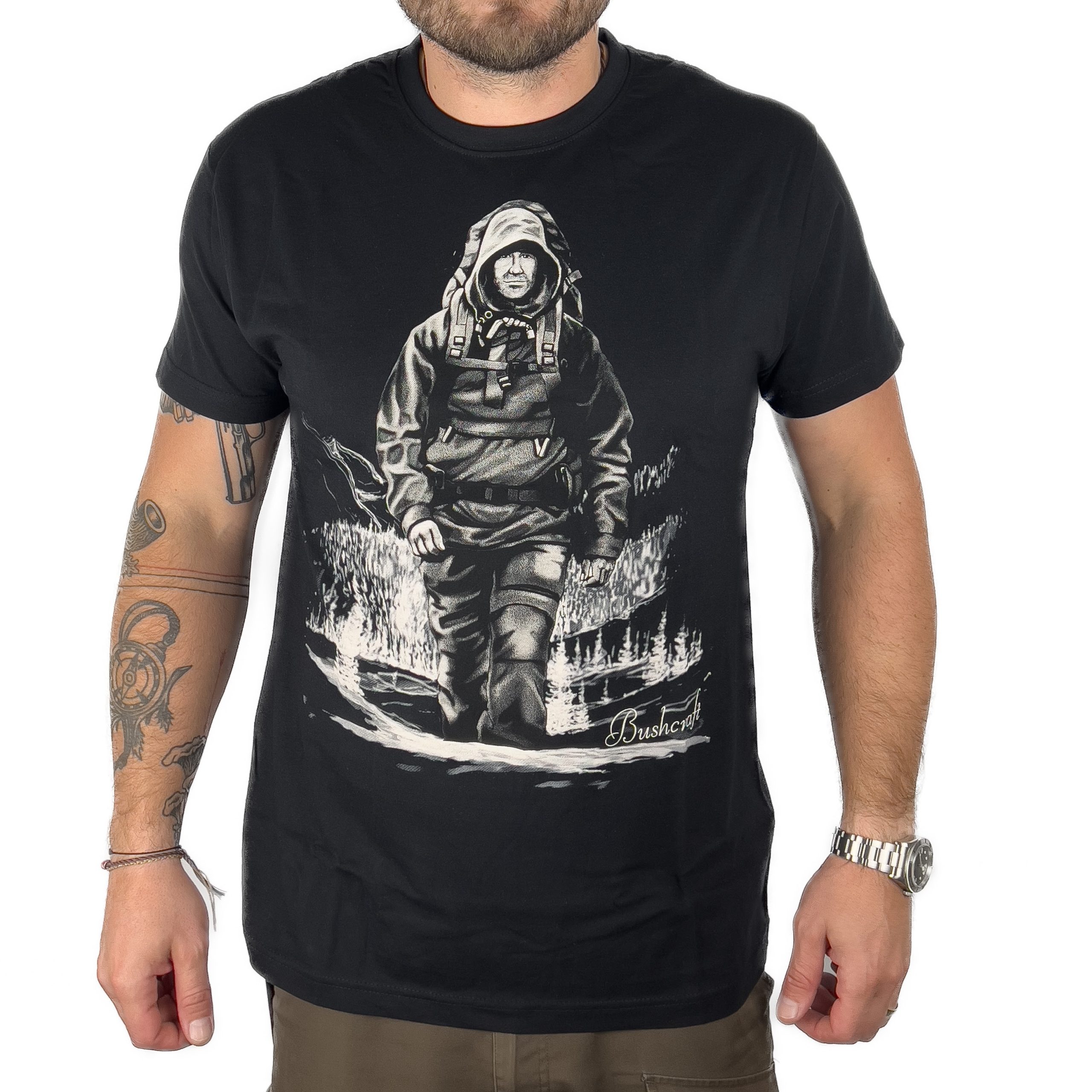 JUBÖ Tričko BUSHCRAFT Bushcrafťák - černé Velikost: L