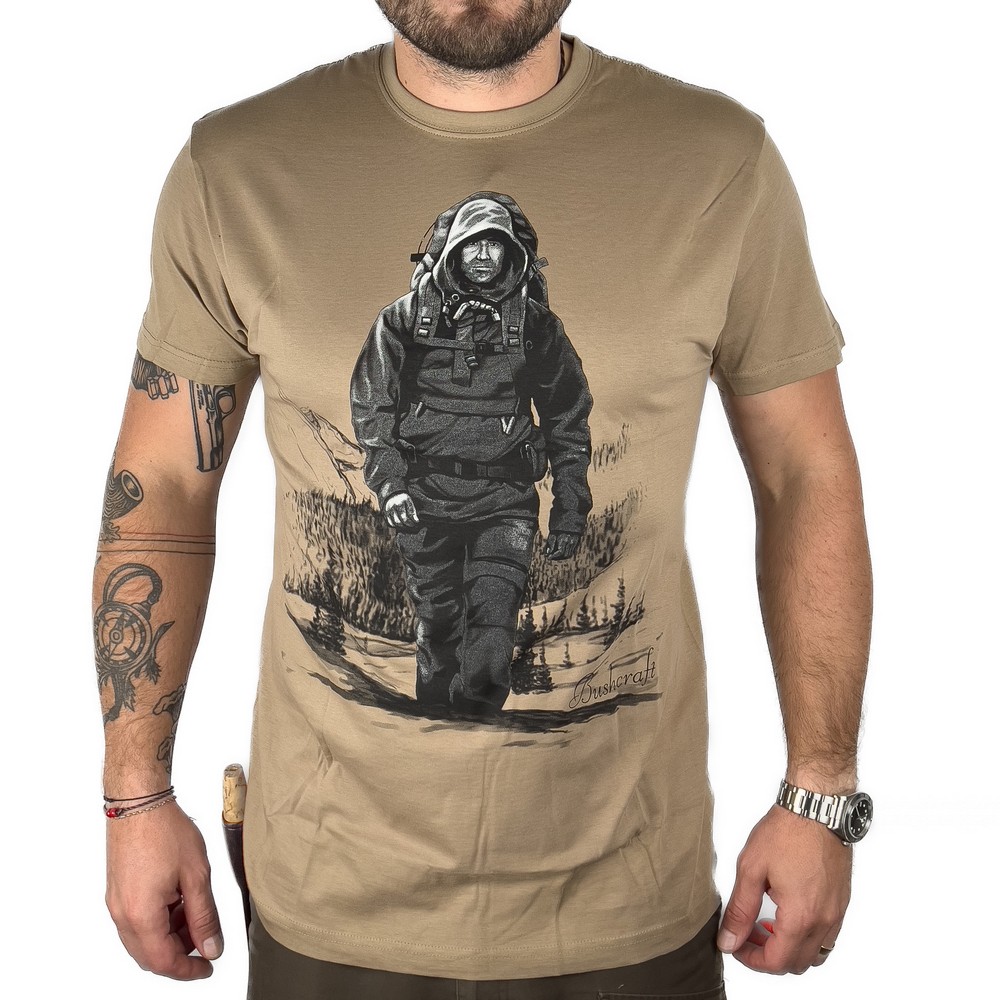 JUBÖ Tričko BUSHCRAFT Bushcrafťák - pískové Velikost: M