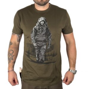 JUBÖ Tričko BUSHCRAFT Bushcrafťák - olivové Velikost: S