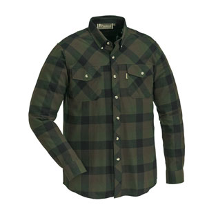 Pinewood Košile dřevorubecká Lumbo flannel kostkovaná - ZELENO / ČERNÁ Velikost: M