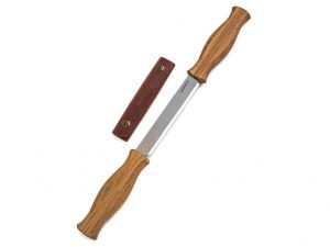 BeaverCraft Řezbářský nůž DK1S - Drawknife with Oak Handle in Leather Sheath