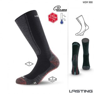 Lasting Ponožky WSM 85% Merino - zimní treking - černé Velikost: M