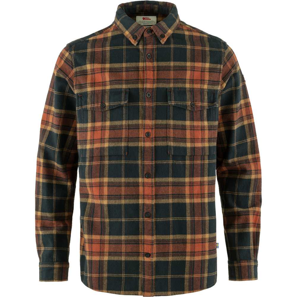 Fjällräven Košile Övik Twill Shirt M - Autumn Leaf-Dark Navy Velikost: XL