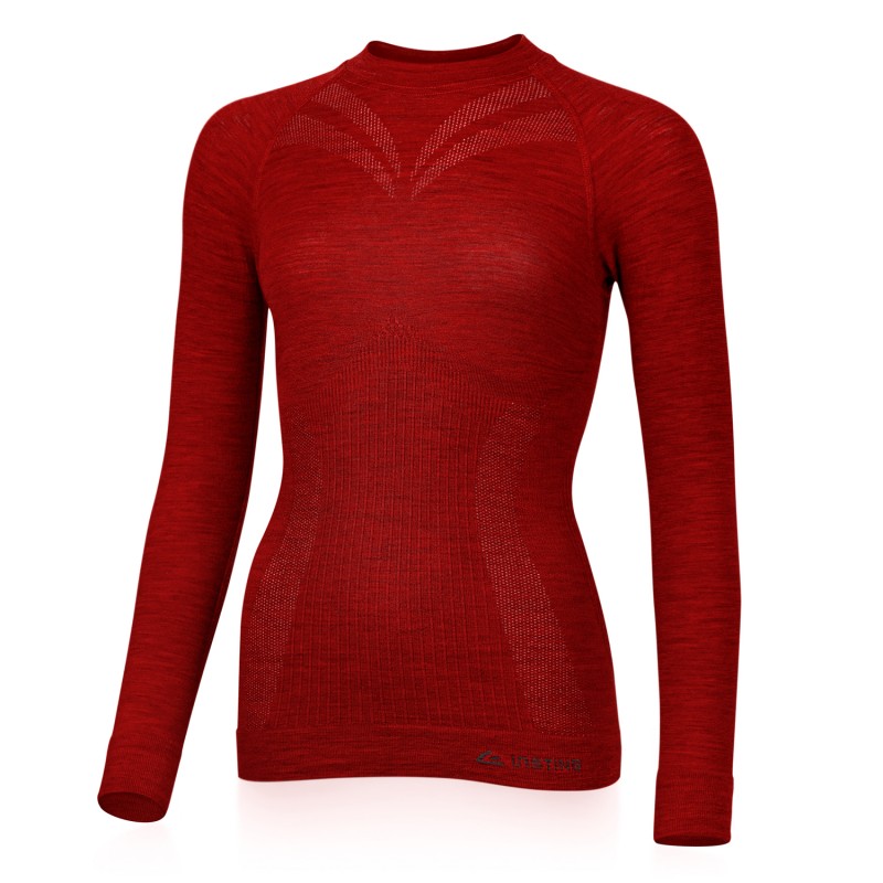 Lasting Dámské vlněné bezešvé Merino triko MATALA 160g - červená Velikost: S/M